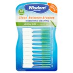Wisdom Clean between 20 Interdental Green MEDIUM Size Brushes for Regular gaps