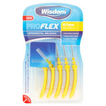 WISDOM PROFLEX 5 Interdental Brushes Per Pack 0.7 mm Yellow ISO SIZE 4